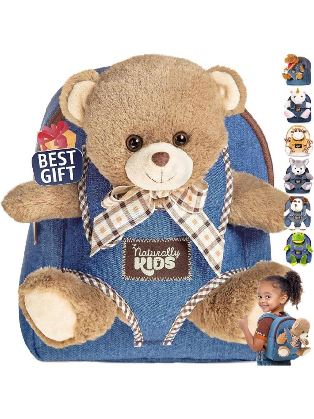 Adorable Toddler Backpack with Plush Bear Toy - Perfect Kids Gift for Ages 2-5